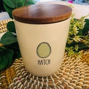 Rae Dunn HATCH Canister With Wooden Lid Spring Easter Decor NWT